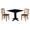 International Concepts 36 in. Solid Wood Square Dual Drop Leaf Dining Table with 2 Chairs in Black/Distressed Oak K46-36SDP-C42-2-2 - alternate 1